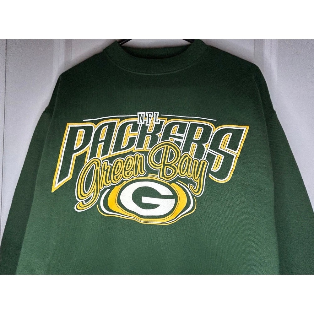 Vintage 90's NFL Green Bay Packers Graphic Logo 7 Crewneck Sweatshirt Sz‎ Mens M